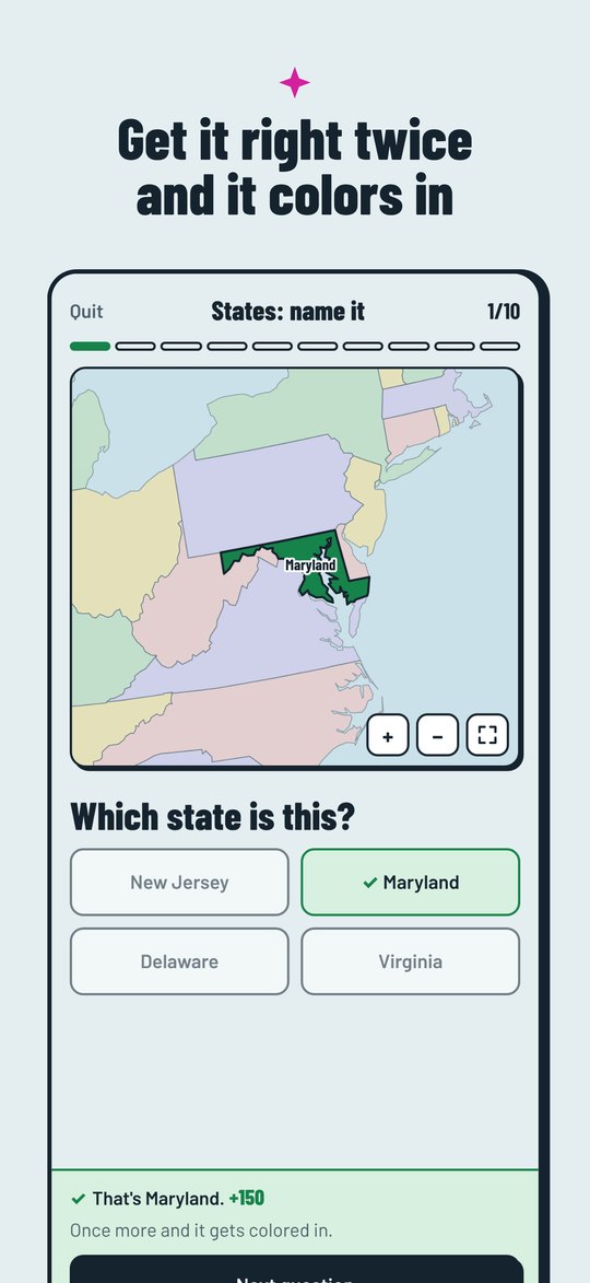 An answered question with the correct state shown