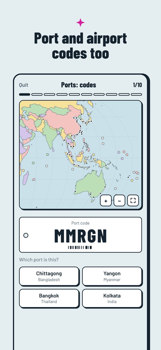 A port code question on the world map